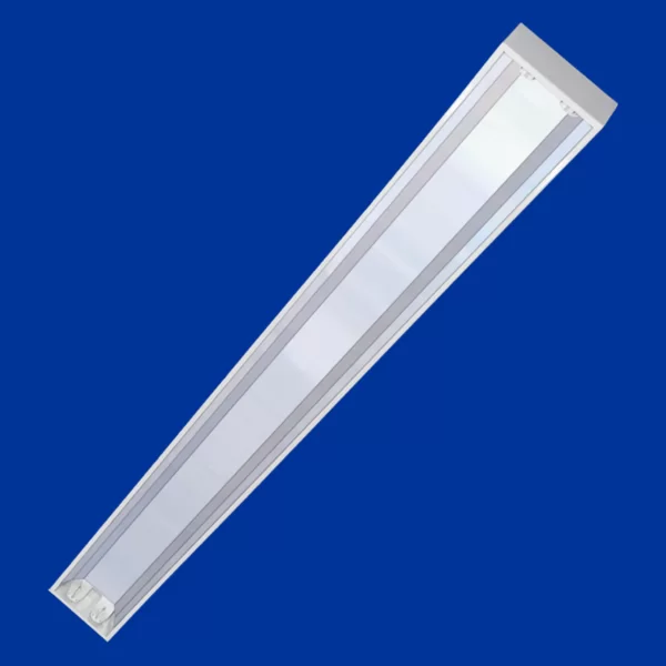 SOLD2518 - Luminária Sobrepor S/ Aletas C/ Refletor Alumínio Alto Brilho para Tuboled T8/T5 600 e 1200mm