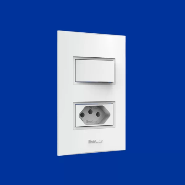 Conjunto interruptores 1 tecla paralelo + tomada 20A Branco 1499-EPN - Imagem 5